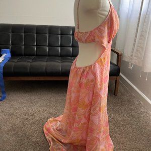 3rd + Malt - L - Sun Dress - PINK - FLORAL HANKERCHIEF PATTERN -NEW WITHOUT TAGS